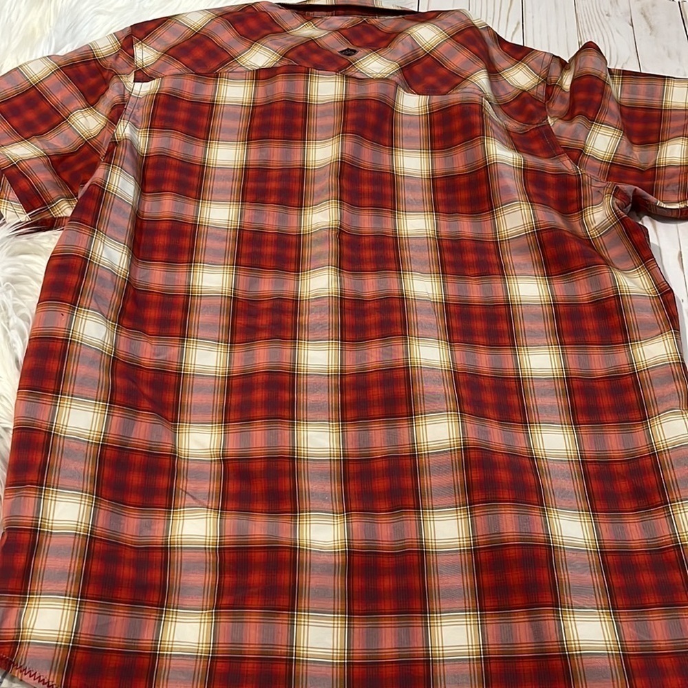 Prana plaid button down slim fit shirt size L - Picture 6 of 9